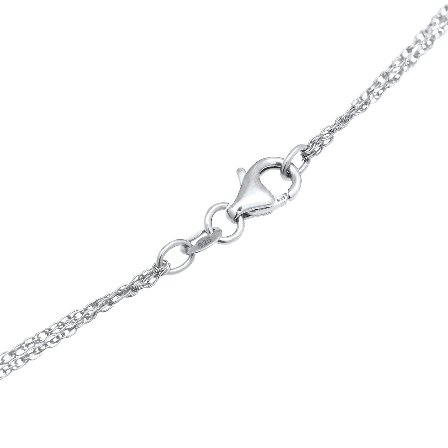 Silber - Elli | Layer-Halskette Kreis | 925er Sterling Silber