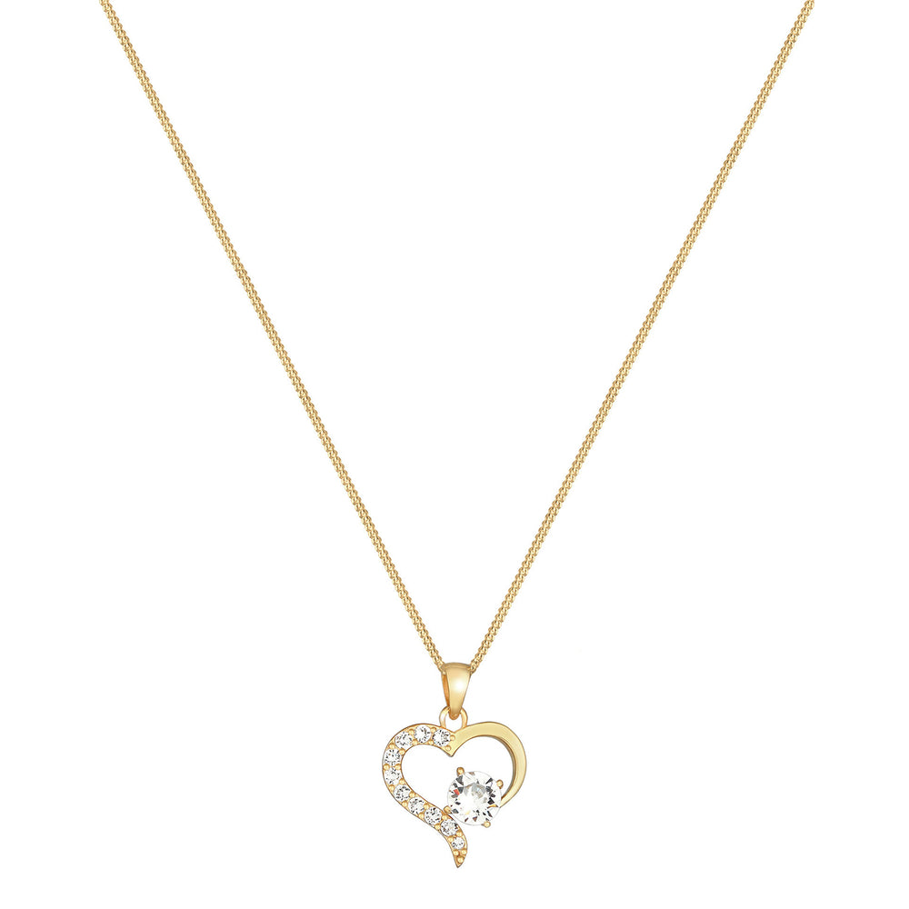 Heart Cut-Out Necklace | With Crystals from Swarovski® (White)