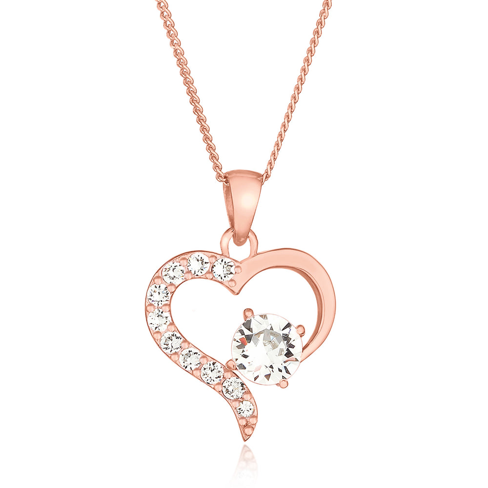 Heart Cut-Out Necklace | With Crystals from Swarovski® (White)