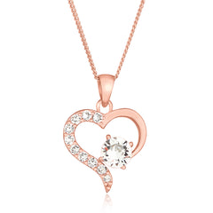 Halskette Herz Cut-Out | Mit Kristallen von Swarovski® (Weiß)