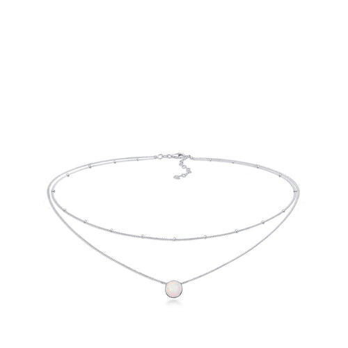 Silber - Elli | Choker | Opal (Weiß) | 925er Sterling Silber