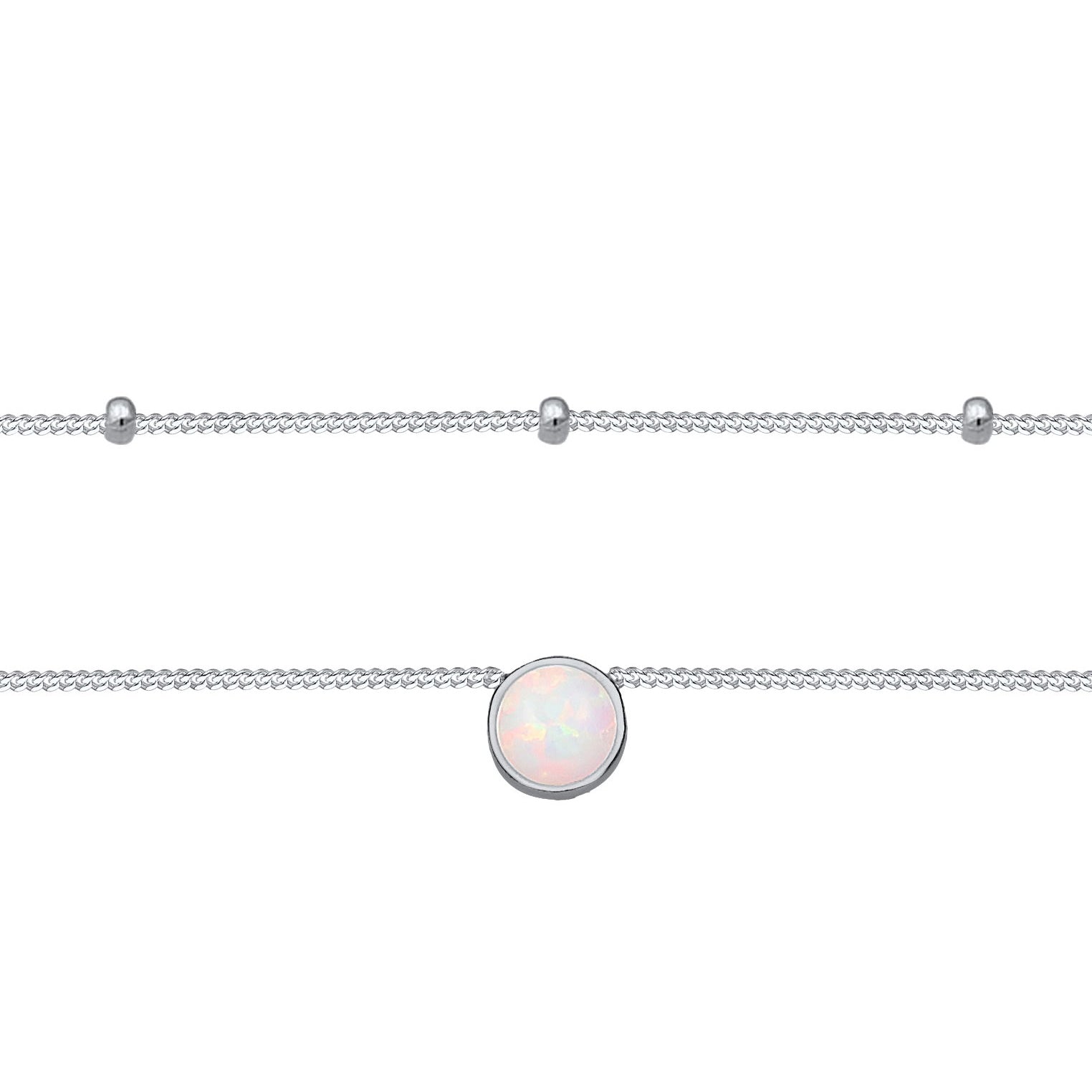 Silber - Elli | Choker | Opal (Weiß) | 925er Sterling Silber