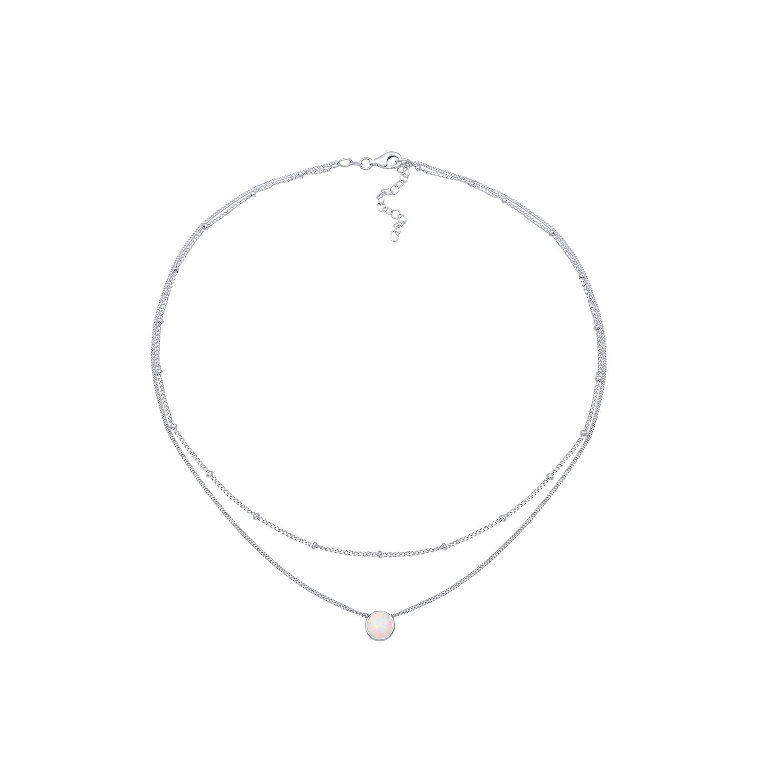 Silber - Elli | Choker | Opal (Weiß) | 925er Sterling Silber