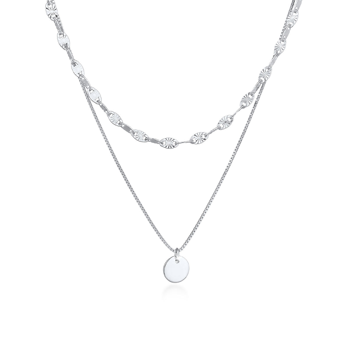 Silber - Elli PREMIUM | Vintage-Layer-Halskette | 925er Sterling Silber