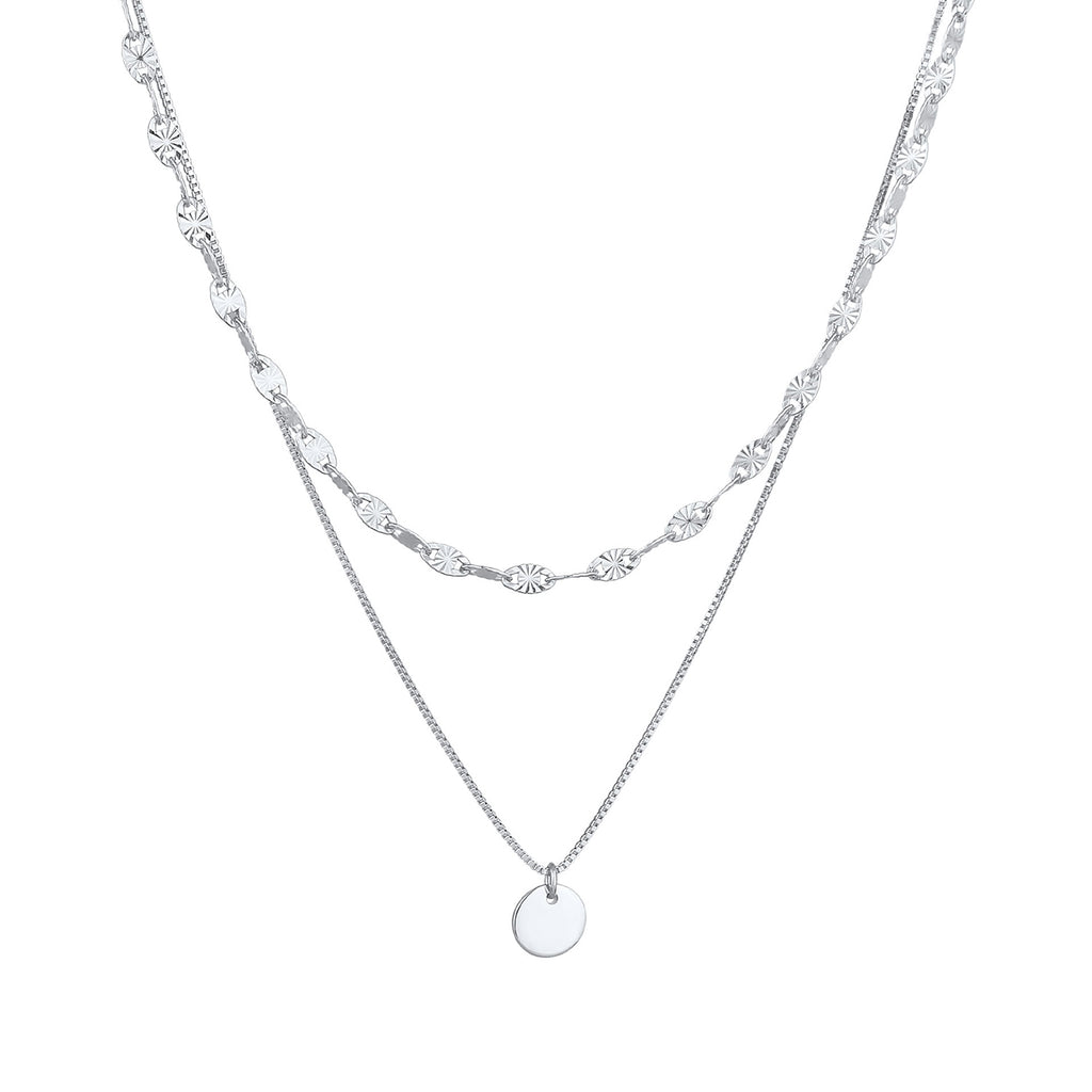 Silber - Elli PREMIUM | Vintage-Layer-Halskette | 925er Sterling Silber