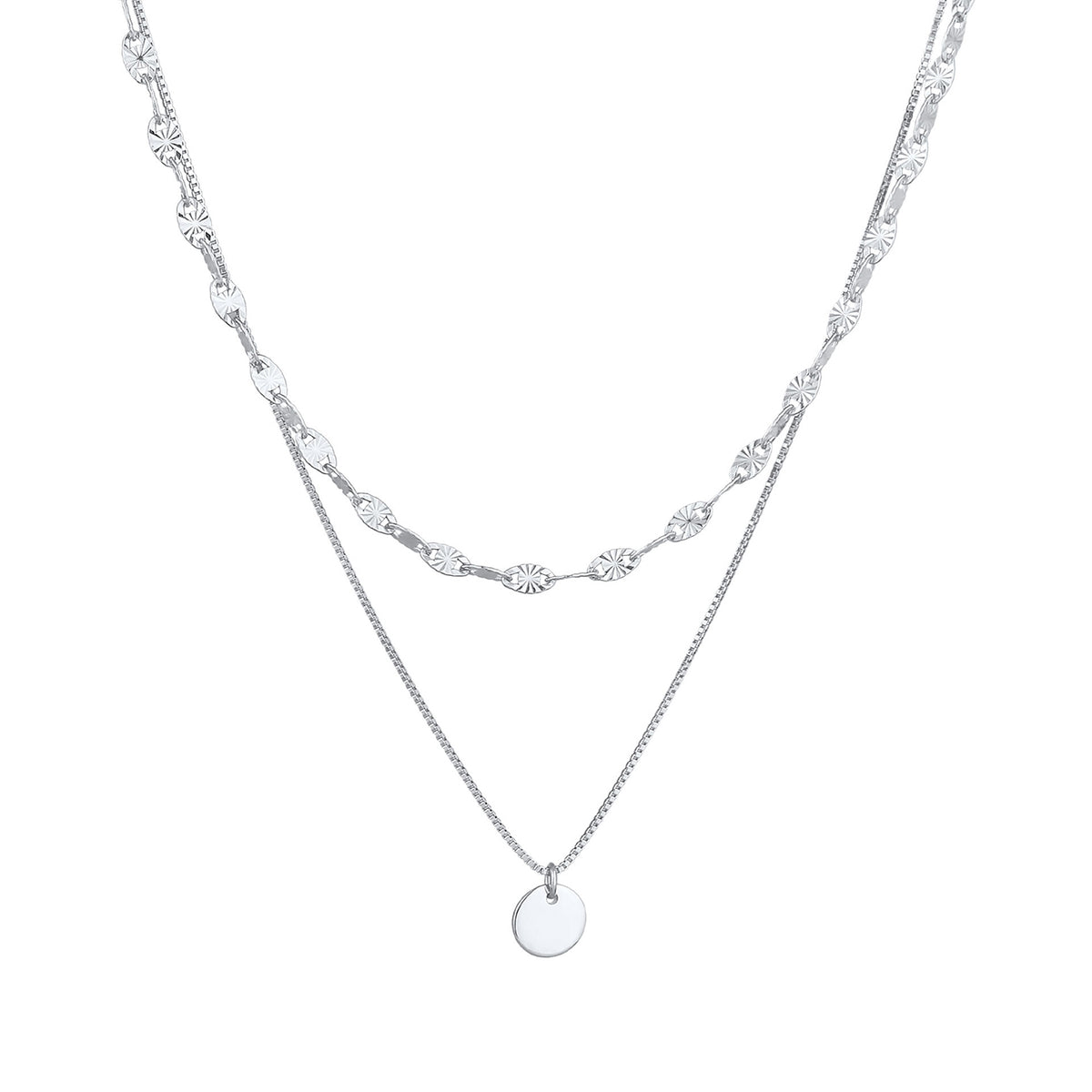 Silber - Elli PREMIUM | Vintage-Layer-Halskette | 925er Sterling Silber