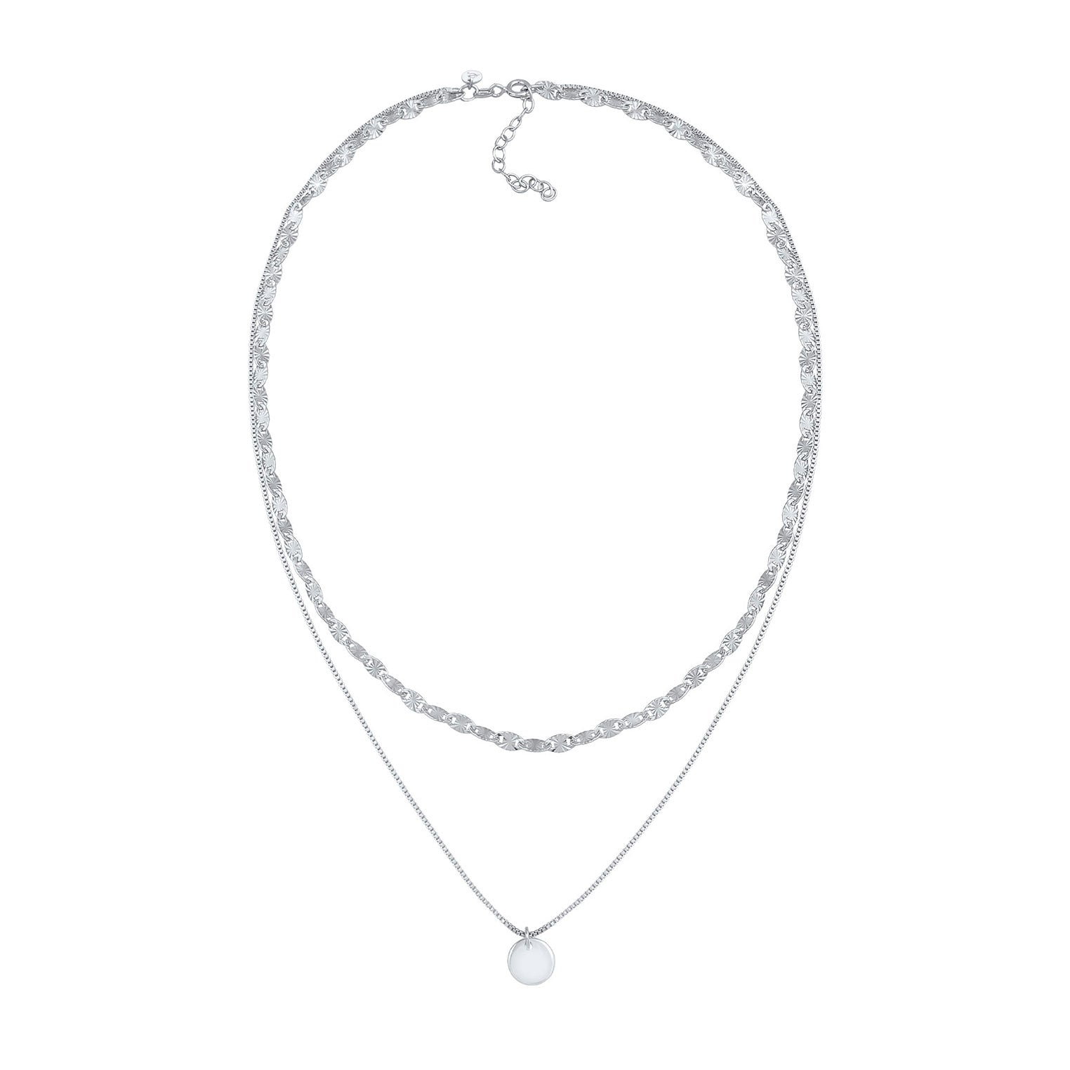 Silber - Elli PREMIUM | Vintage-Layer-Halskette | 925er Sterling Silber