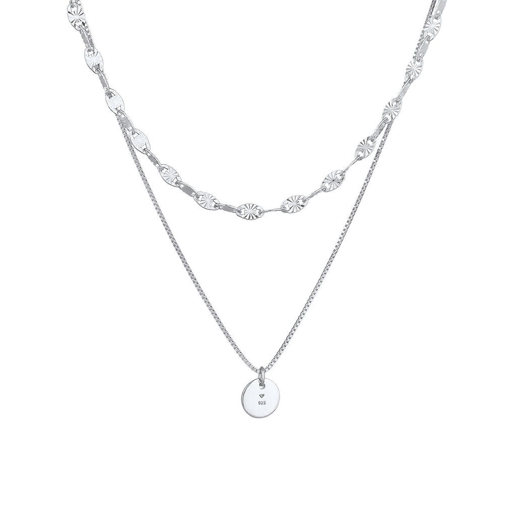 Silber - Elli PREMIUM | Vintage-Layer-Halskette | 925er Sterling Silber