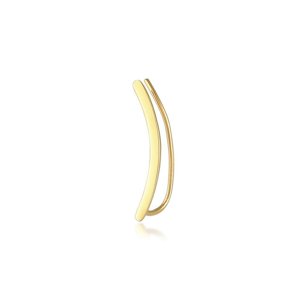 Gold - Elli | Single Ear Climber | 925er Sterling Silber | 925 Silber vergoldet