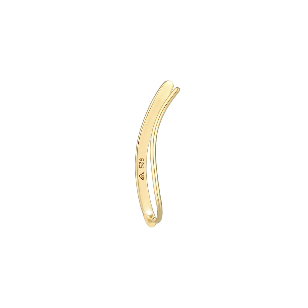 Gold - Elli | Single Ear Climber | 925er Sterling Silber | 925 Silber vergoldet