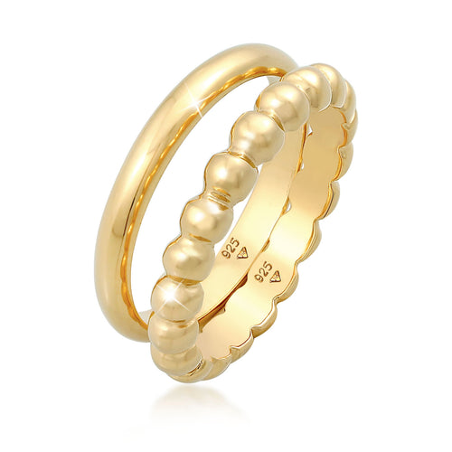 Gold - Elli | Bandring | 925 Sterling Silber vergoldet