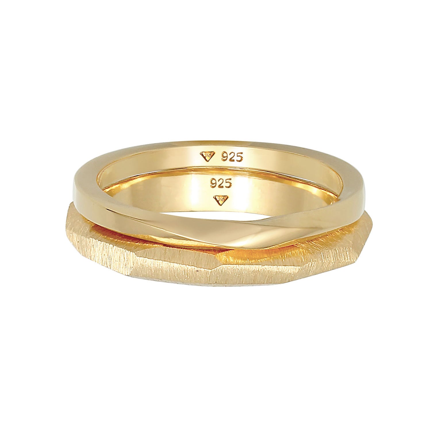 Gold - Elli PREMIUM | Bandring | 925 Sterling Silber vergoldet