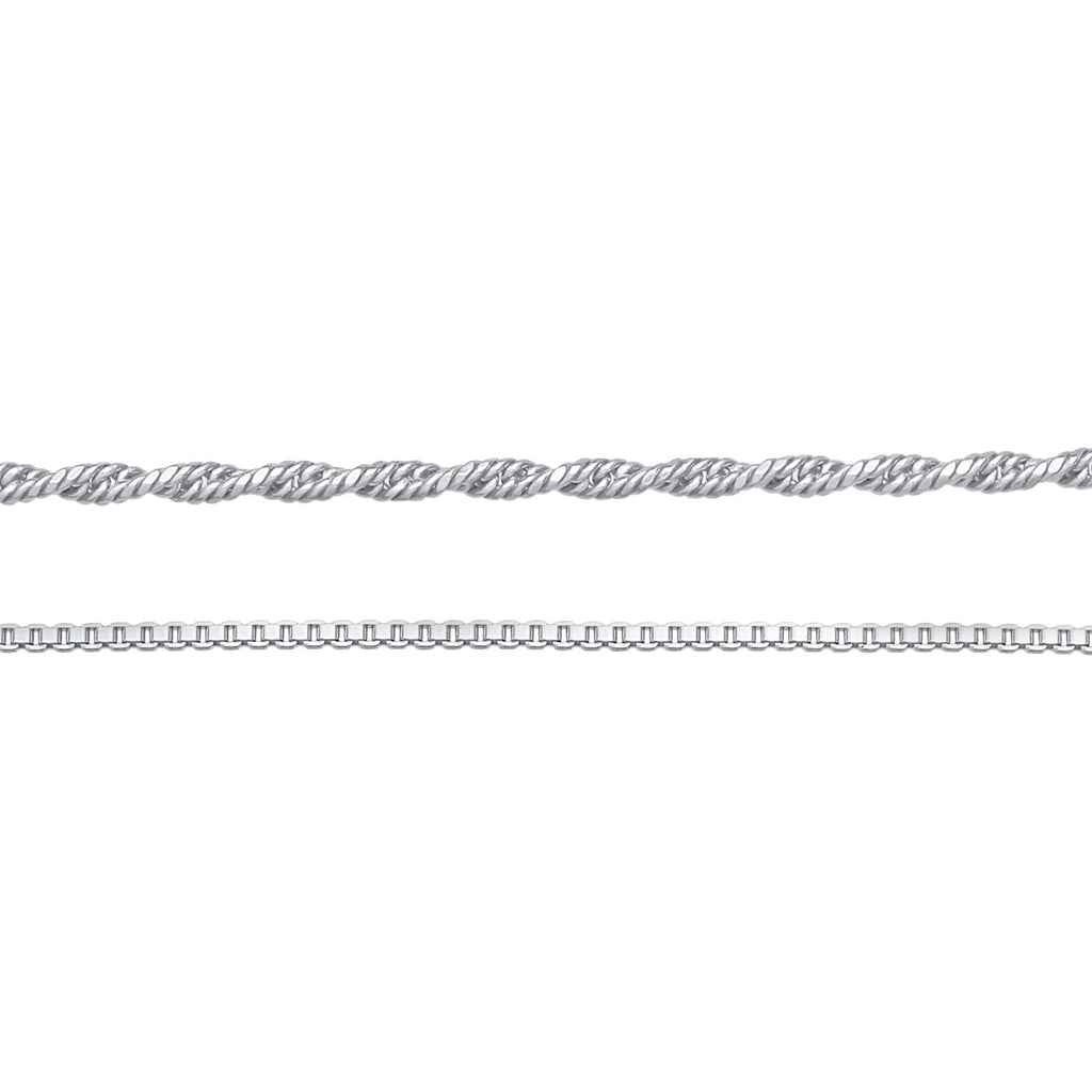 Silber - Elli PREMIUM | Kordel-Halskettenset | 925er Sterling Silber
