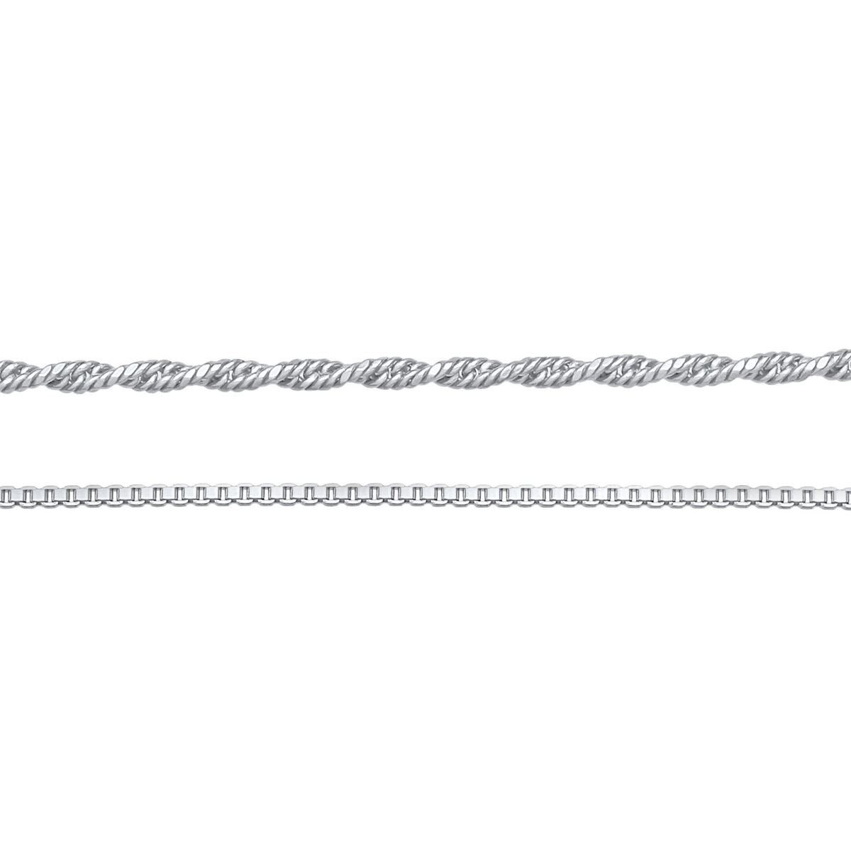 Silber - Elli PREMIUM | Kordel-Halskettenset | 925er Sterling Silber