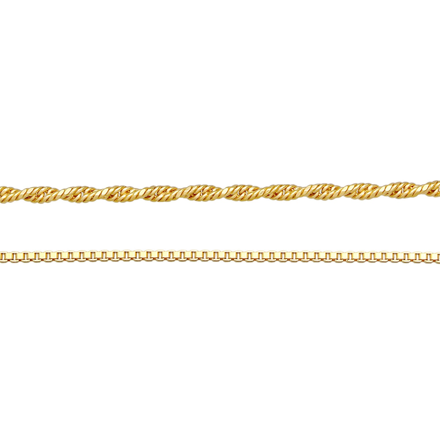 Gold - Elli PREMIUM | Kordel-Halskettenset | 925 Sterling Silber vergoldet