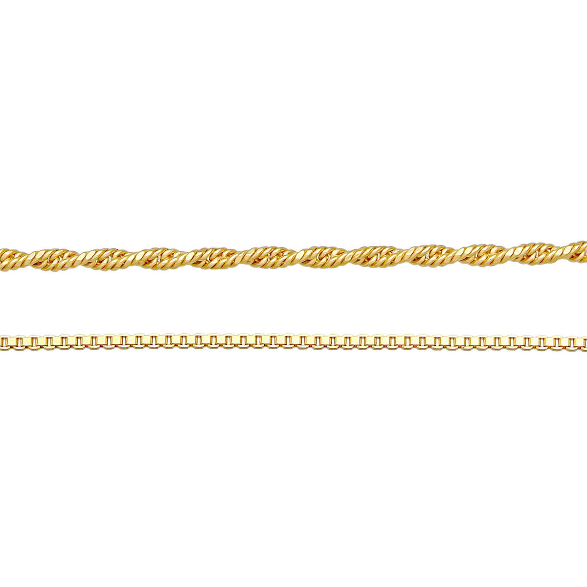 Gold - Elli PREMIUM | Kordel-Halskettenset | 925 Sterling Silber vergoldet