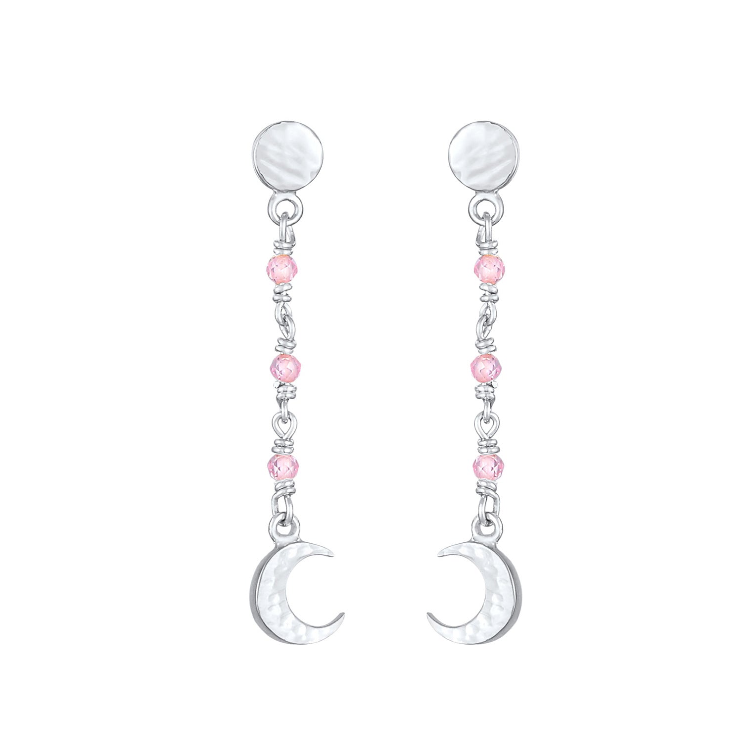 Silber - Elli | Ohrhänger Astro | Quarz ( Rosa ) | 925er Sterling Silber