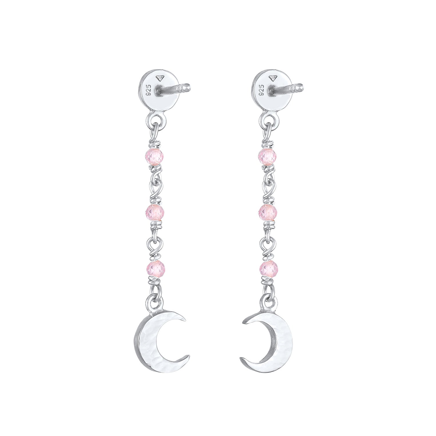 Silber - Elli | Ohrhänger Astro | Quarz ( Rosa ) | 925er Sterling Silber