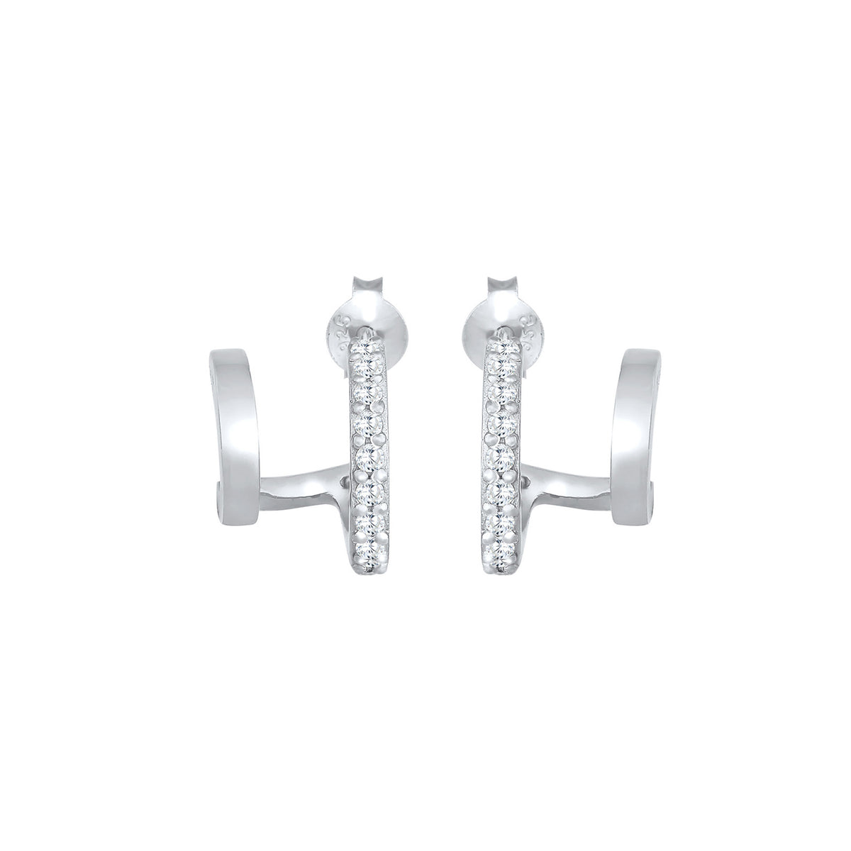 Silber - Elli | Creolen | Zirkonia ( Weiß ) | 925er Sterling Silber