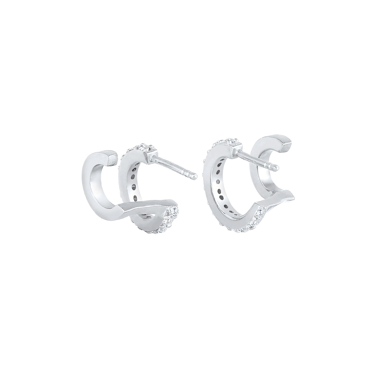 Silber - Elli | Creolen | Zirkonia ( Weiß ) | 925er Sterling Silber