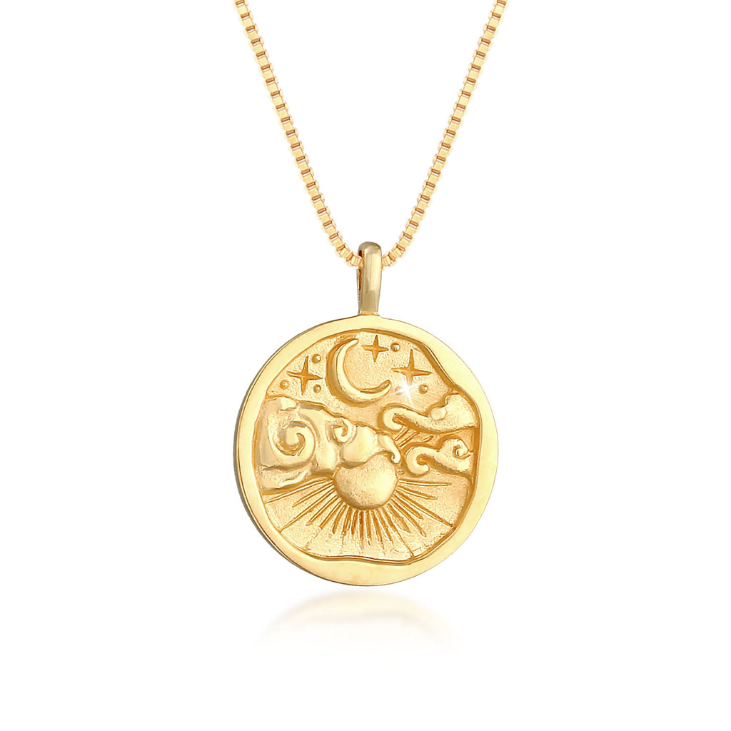 Gold - Elli | Venezianer-Halskette Astro | 925 Sterling Silber vergoldet