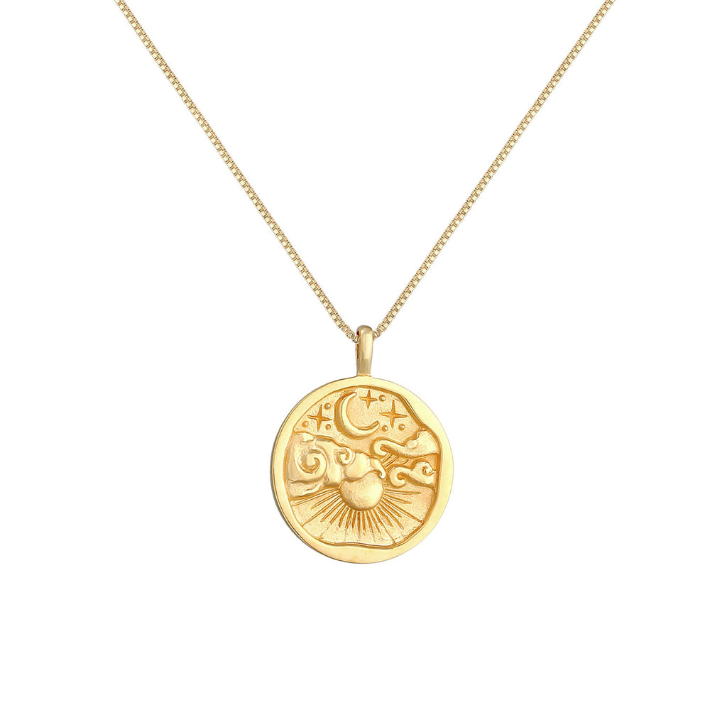 Gold - Elli | Venezianer-Halskette Astro | 925 Sterling Silber vergoldet