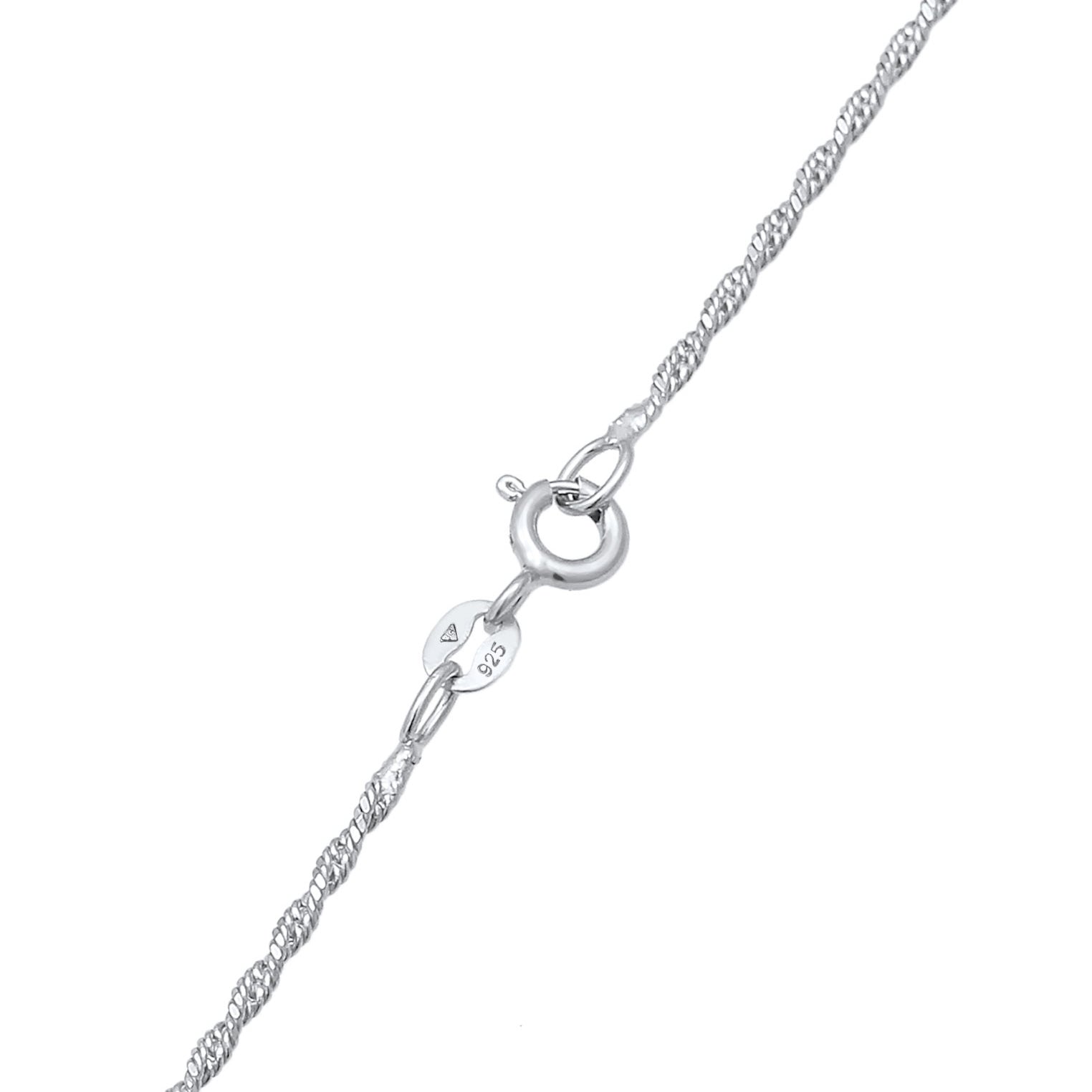 Silber - Elli | Kordel-Halskette Marienbild | 925er Sterling Silber