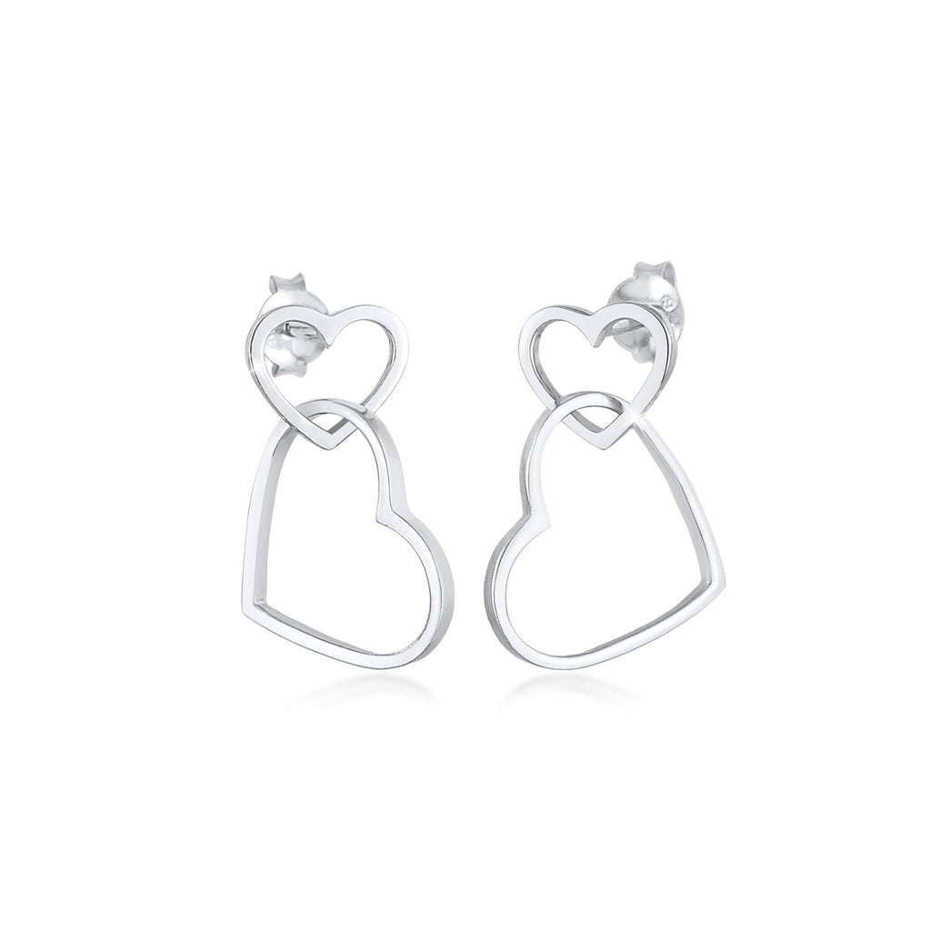 Silber - Elli | Ohrstecker Herz | 925er Sterling Silber