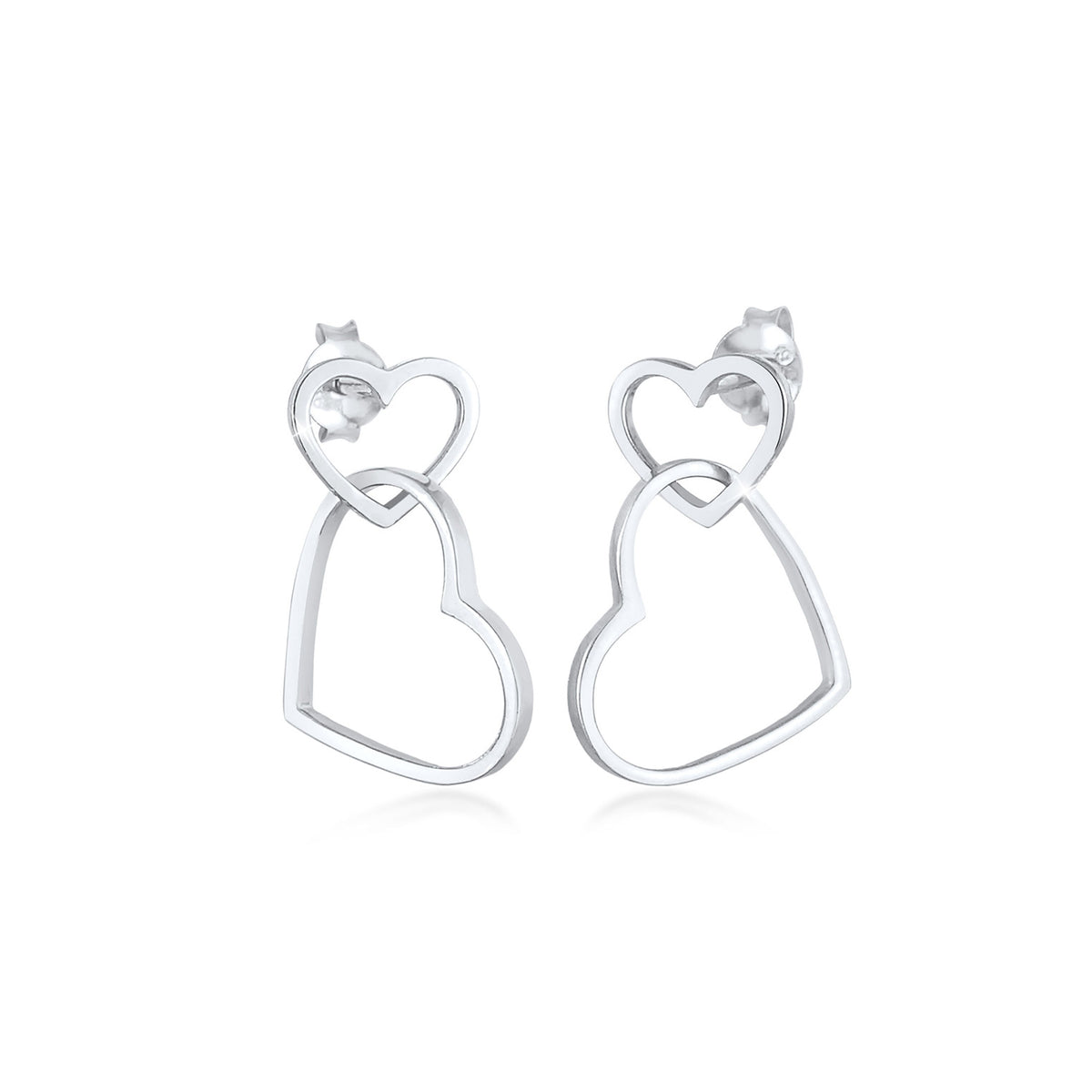 Silber - Elli | Ohrstecker Herz | 925er Sterling Silber