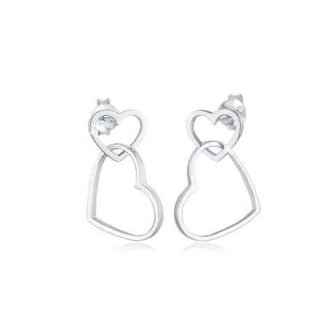 Silber - Elli | Ohrstecker Herz | 925er Sterling Silber