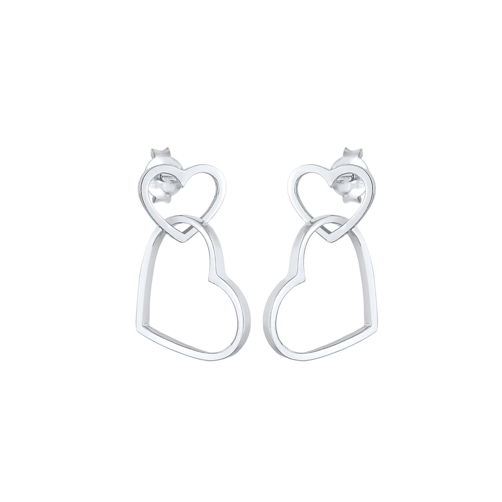 Silber - Elli | Ohrstecker Herz | 925er Sterling Silber