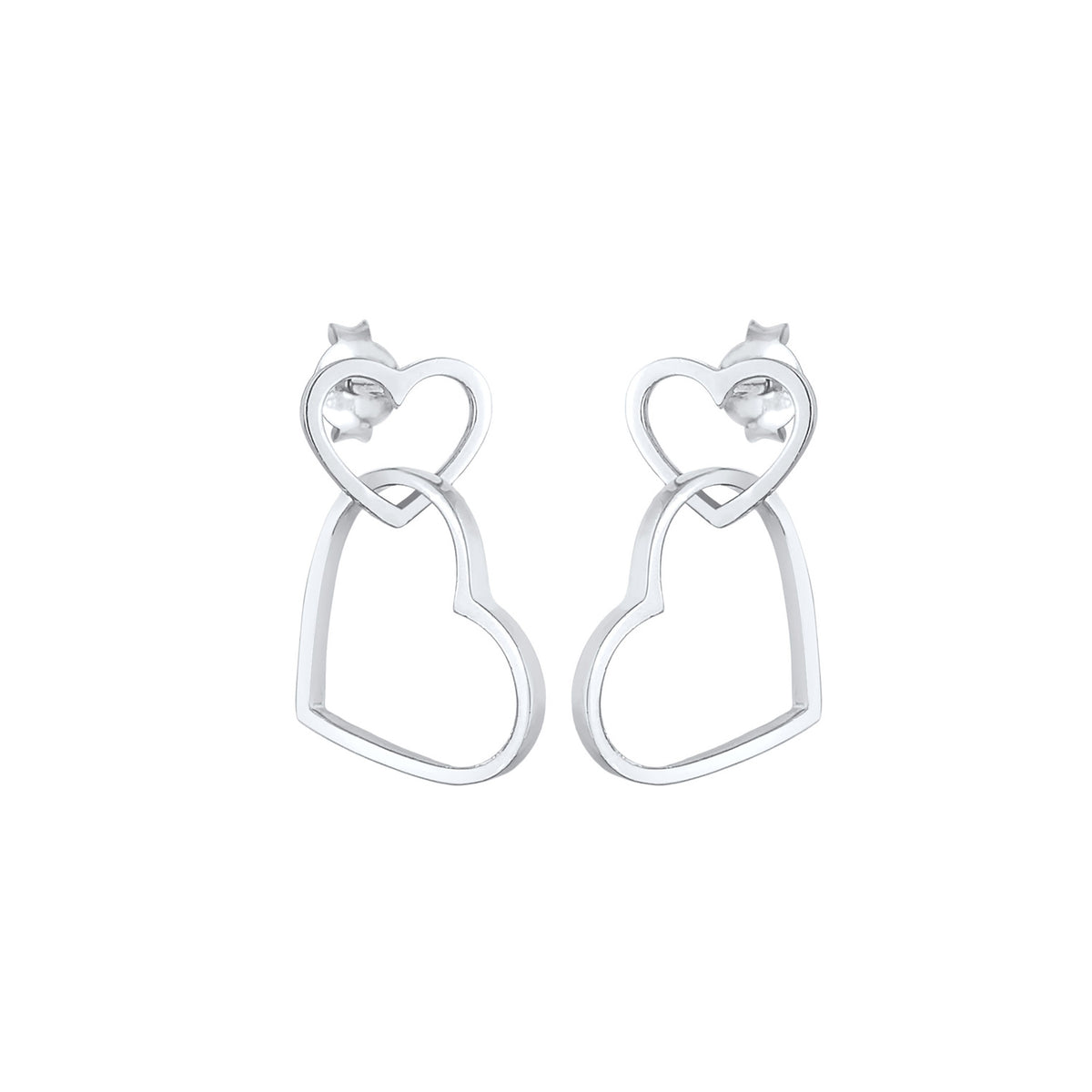 Silber - Elli | Ohrstecker Herz | 925er Sterling Silber