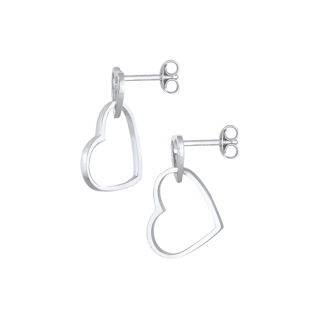 Silber - Elli | Ohrstecker Herz | 925er Sterling Silber