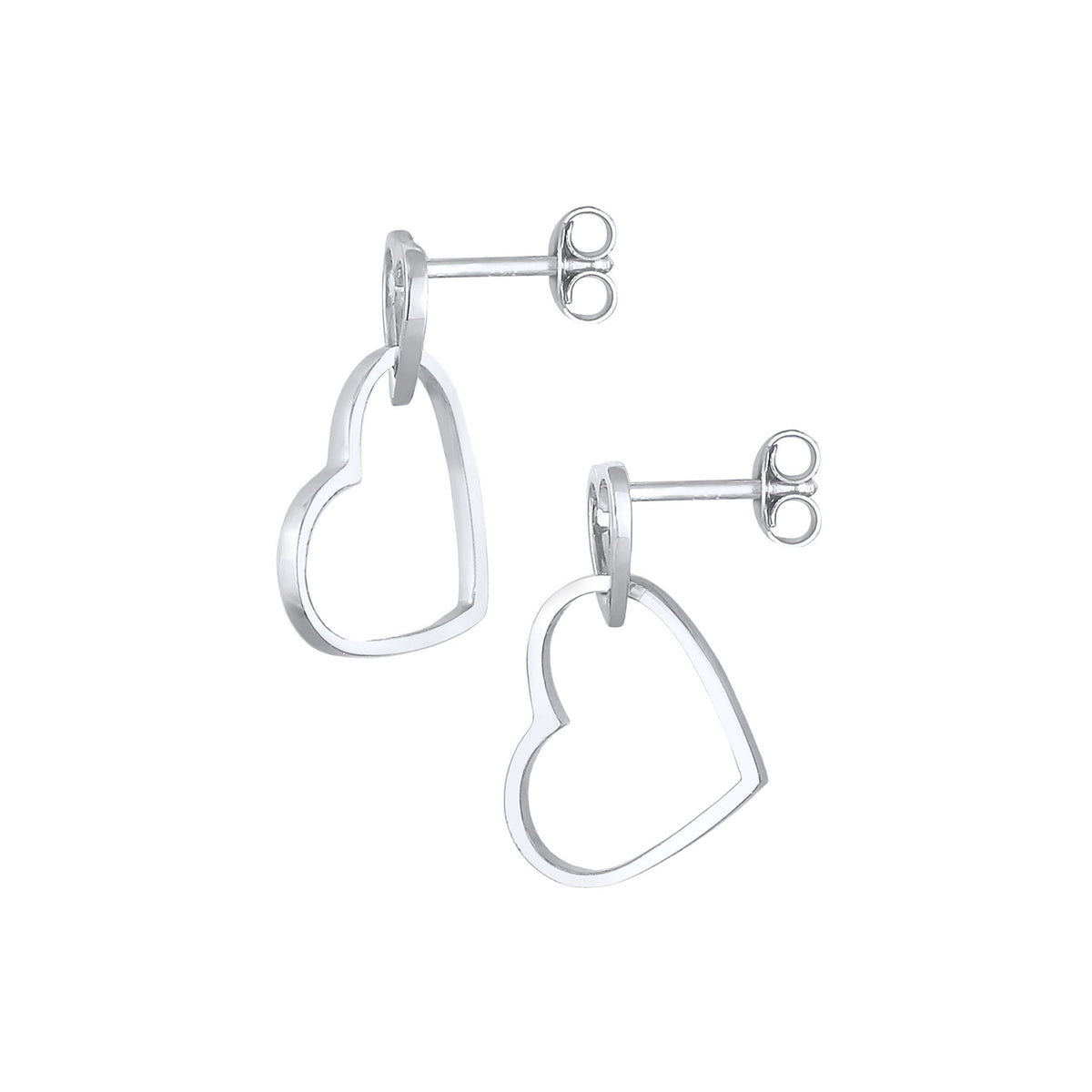 Silber - Elli | Ohrstecker Herz | 925er Sterling Silber