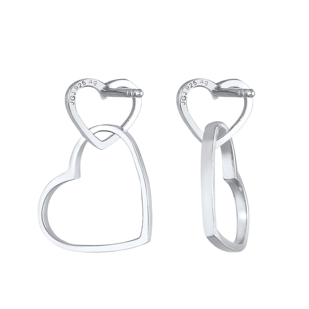 Silber - Elli | Ohrstecker Herz | 925er Sterling Silber