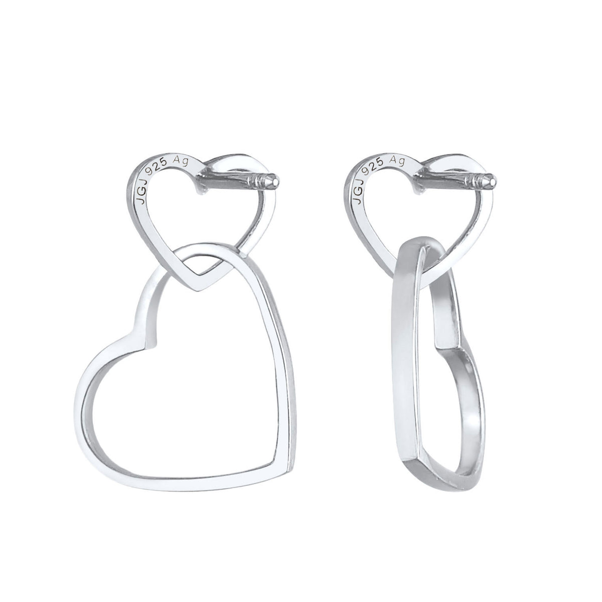 Silber - Elli | Ohrstecker Herz | 925er Sterling Silber