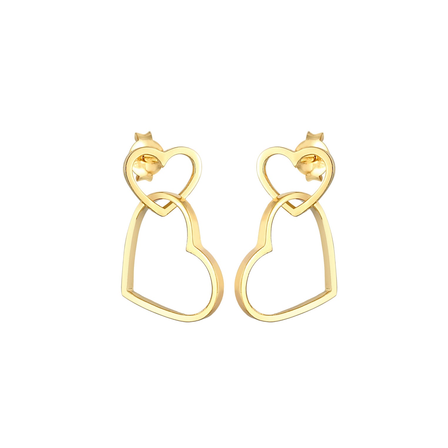 Gold - Elli | Ohrstecker Herz | 925 Sterling Silber vergoldet