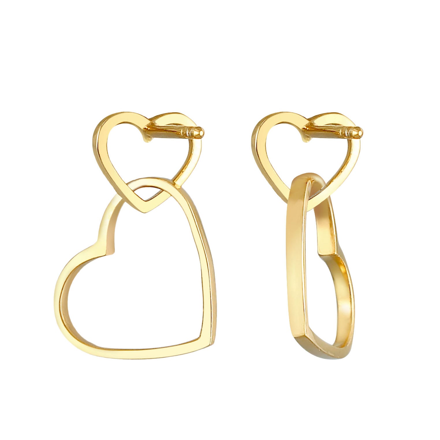 Gold - Elli | Ohrstecker Herz | 925 Sterling Silber vergoldet