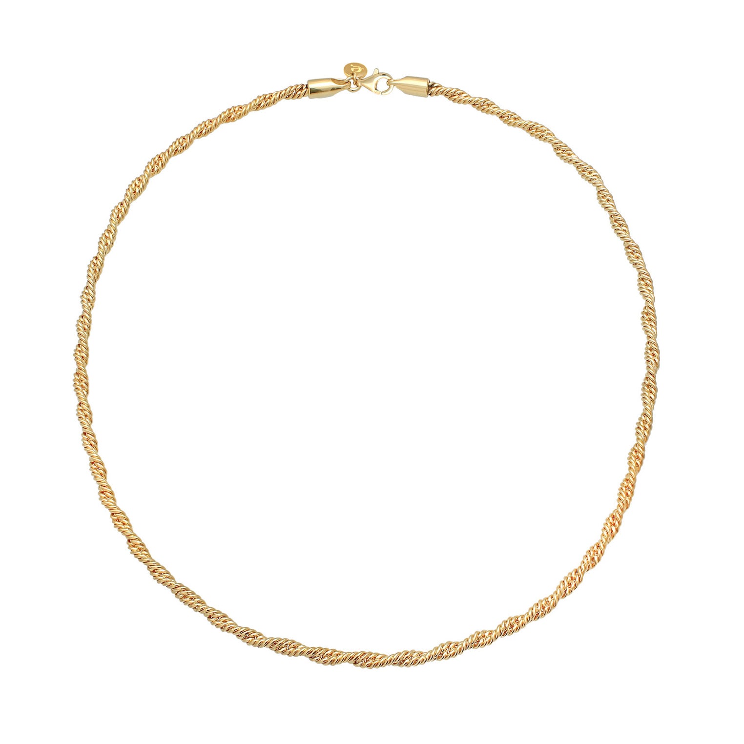 Gold - Elli PREMIUM | Kordel-Halskette | 925 Sterling Silber vergoldet