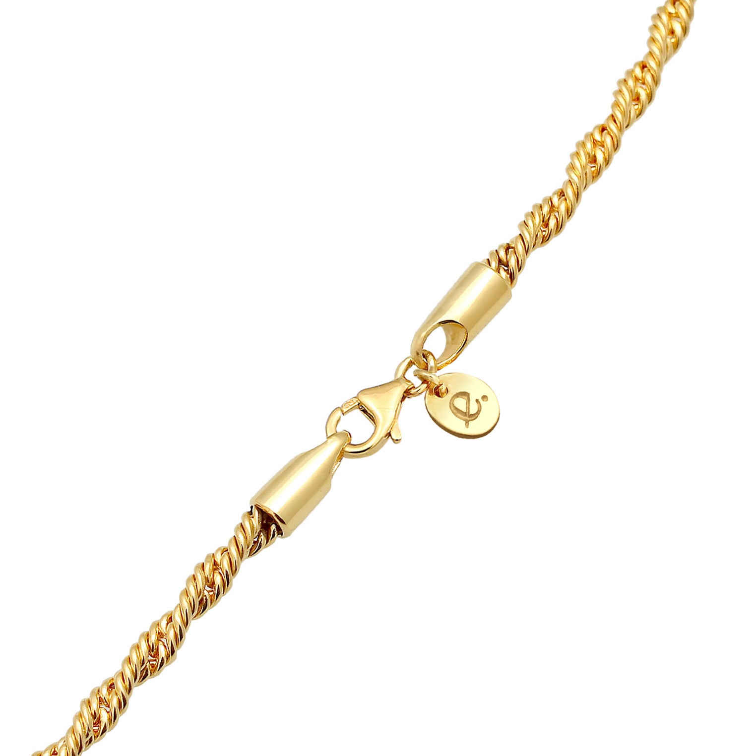 Gold - Elli PREMIUM | Kordel-Halskette | 925 Sterling Silber vergoldet