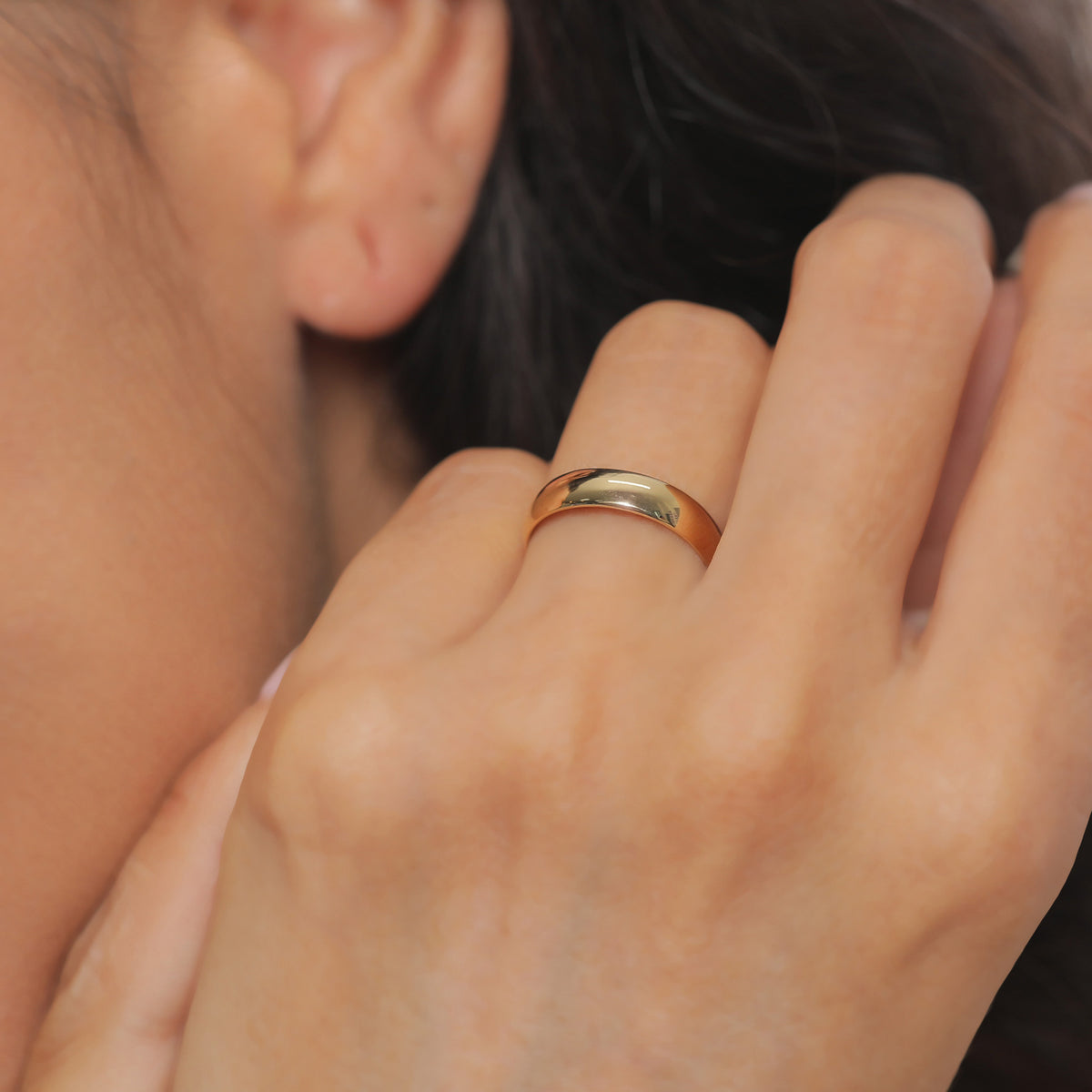 Gold - Elli | Bandring | 925 Sterling Silber vergoldet
