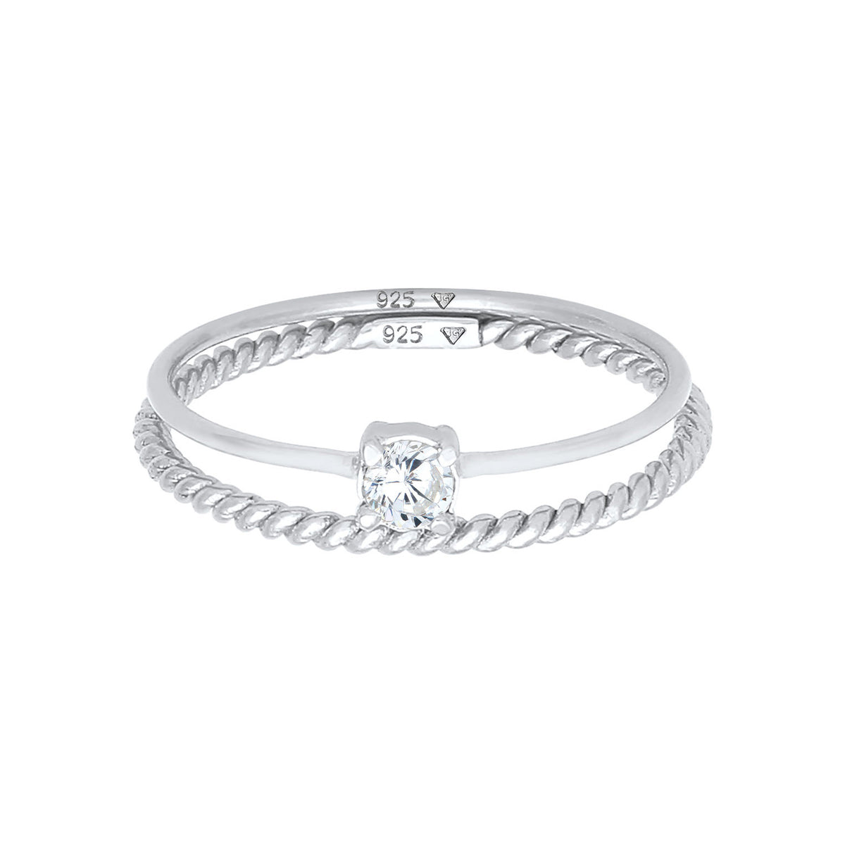 Silber - Elli | Solitär-Ring | Zirkonia ( Weiß ) | 925er Sterling Silber