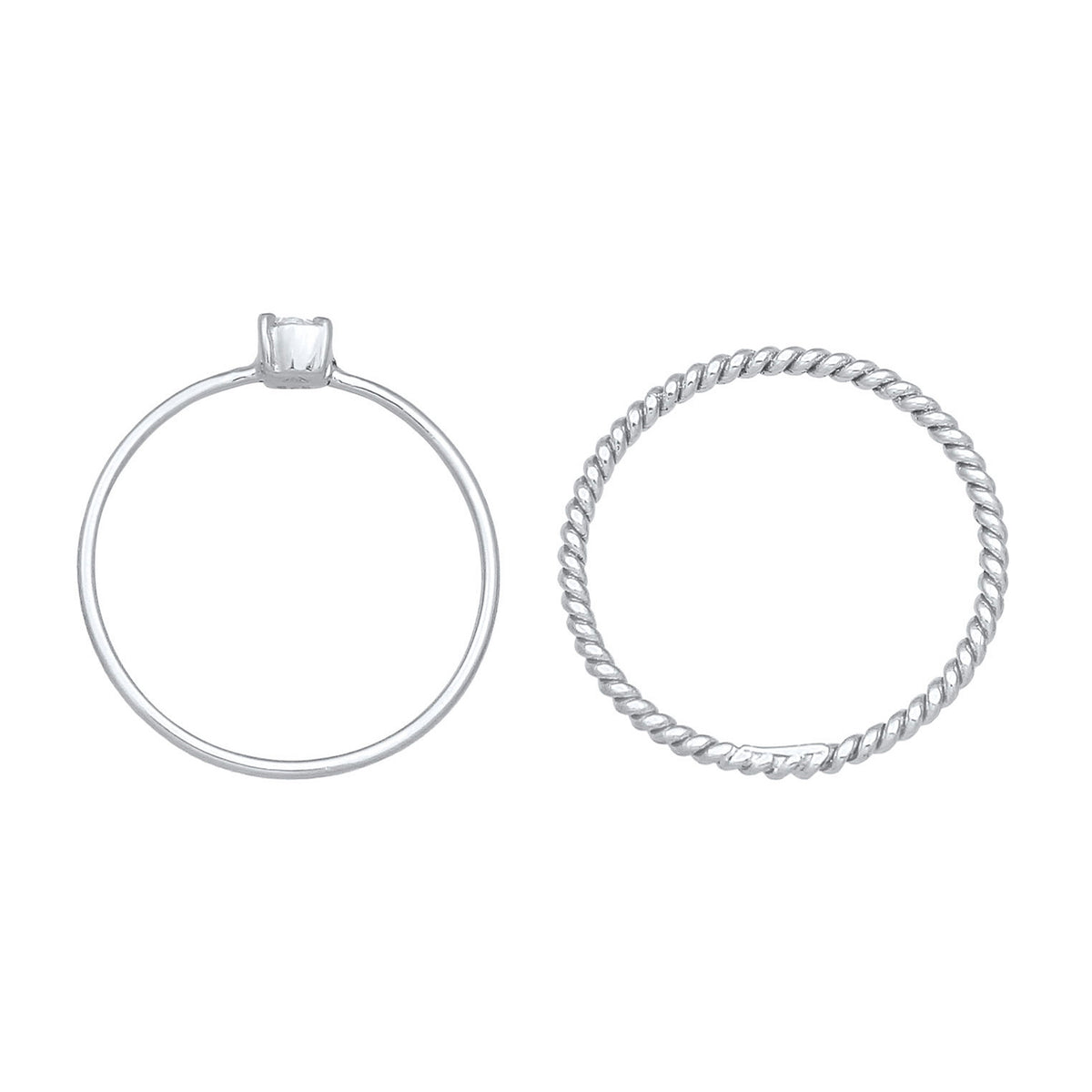 Silber - Elli | Solitär-Ring | Zirkonia ( Weiß ) | 925er Sterling Silber