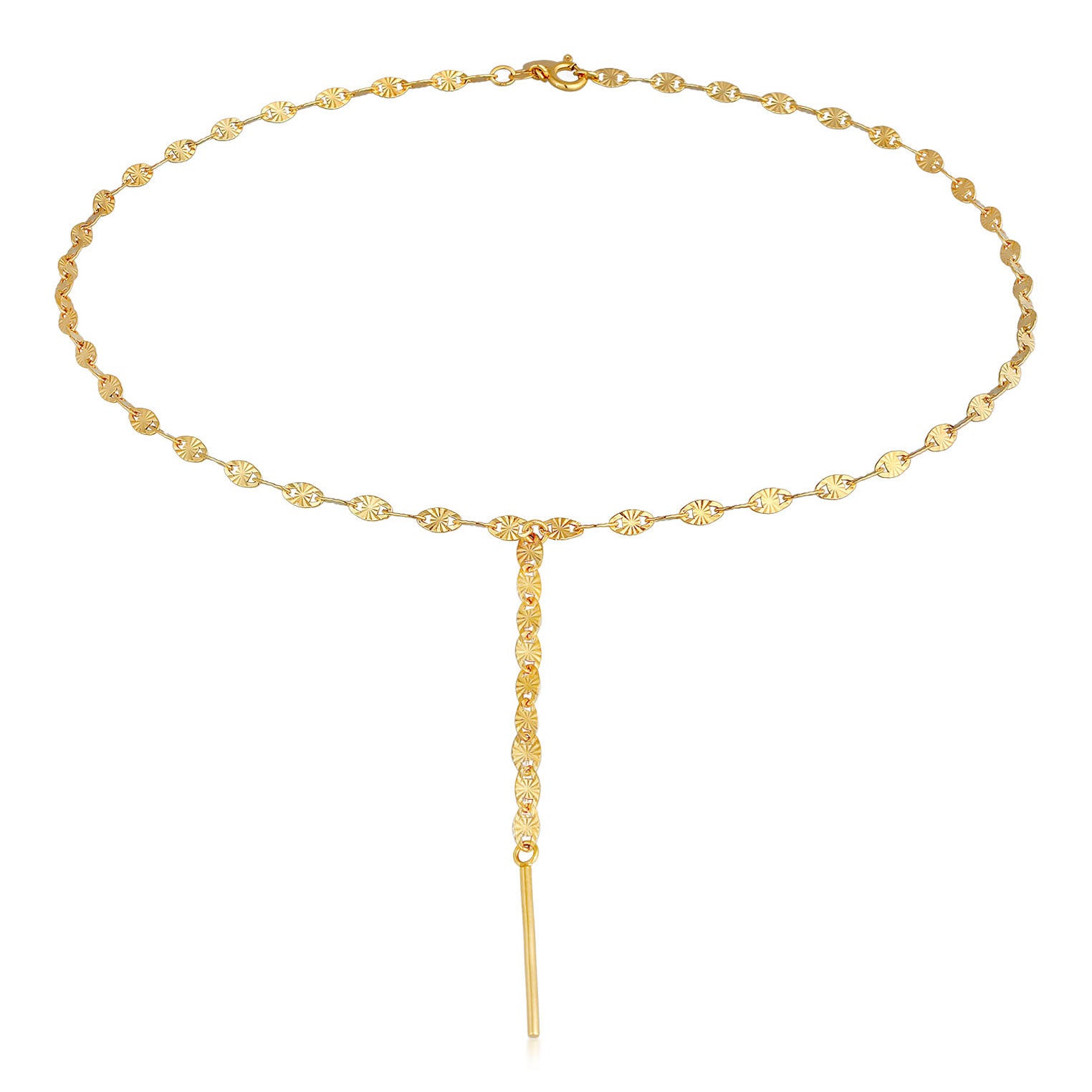 Gold - Elli PREMIUM | Vintage-Y-Halskette | 925 Sterling Silber vergoldet