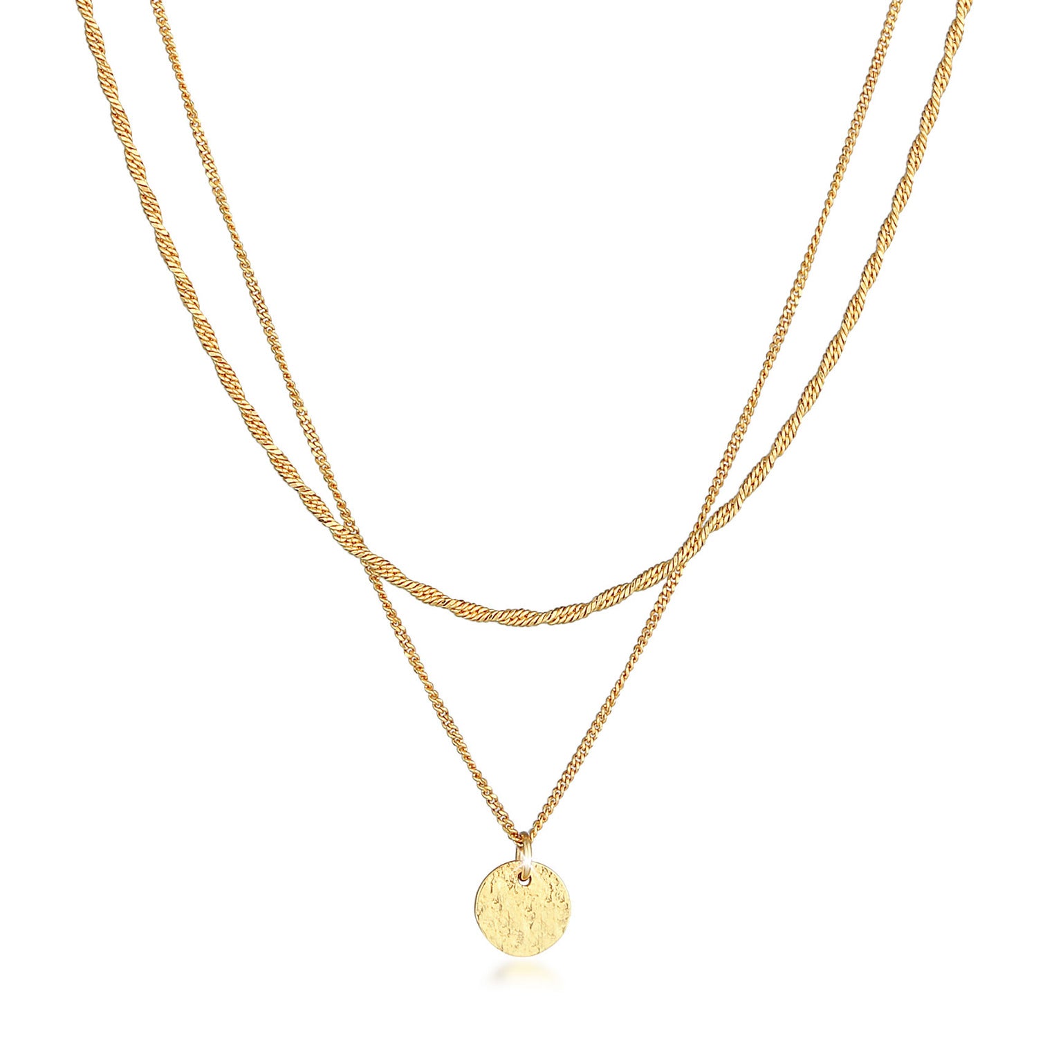Gold - Elli PREMIUM | Layer-Halskette | 925 Sterling Silber vergoldet
