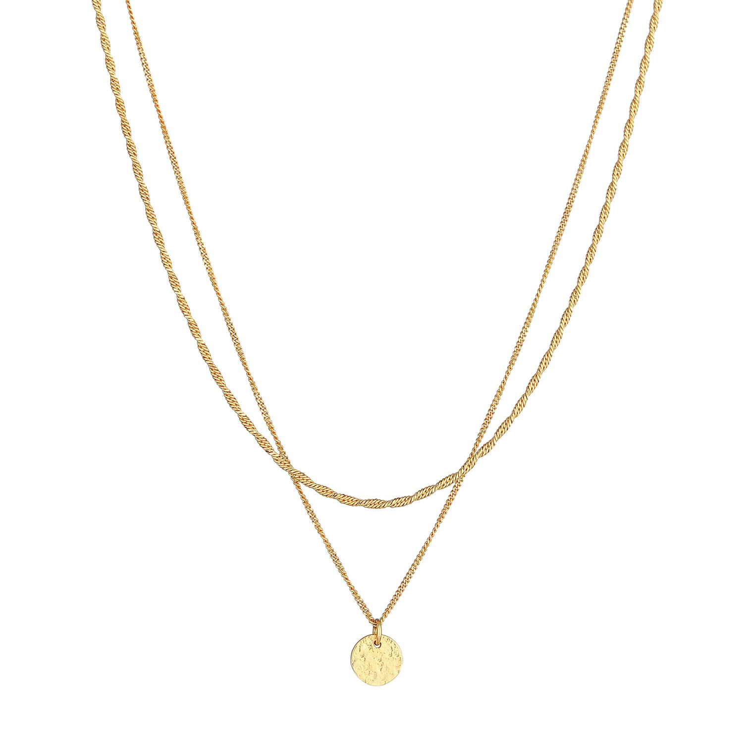 Gold - Elli PREMIUM | Layer-Halskette | 925 Sterling Silber vergoldet