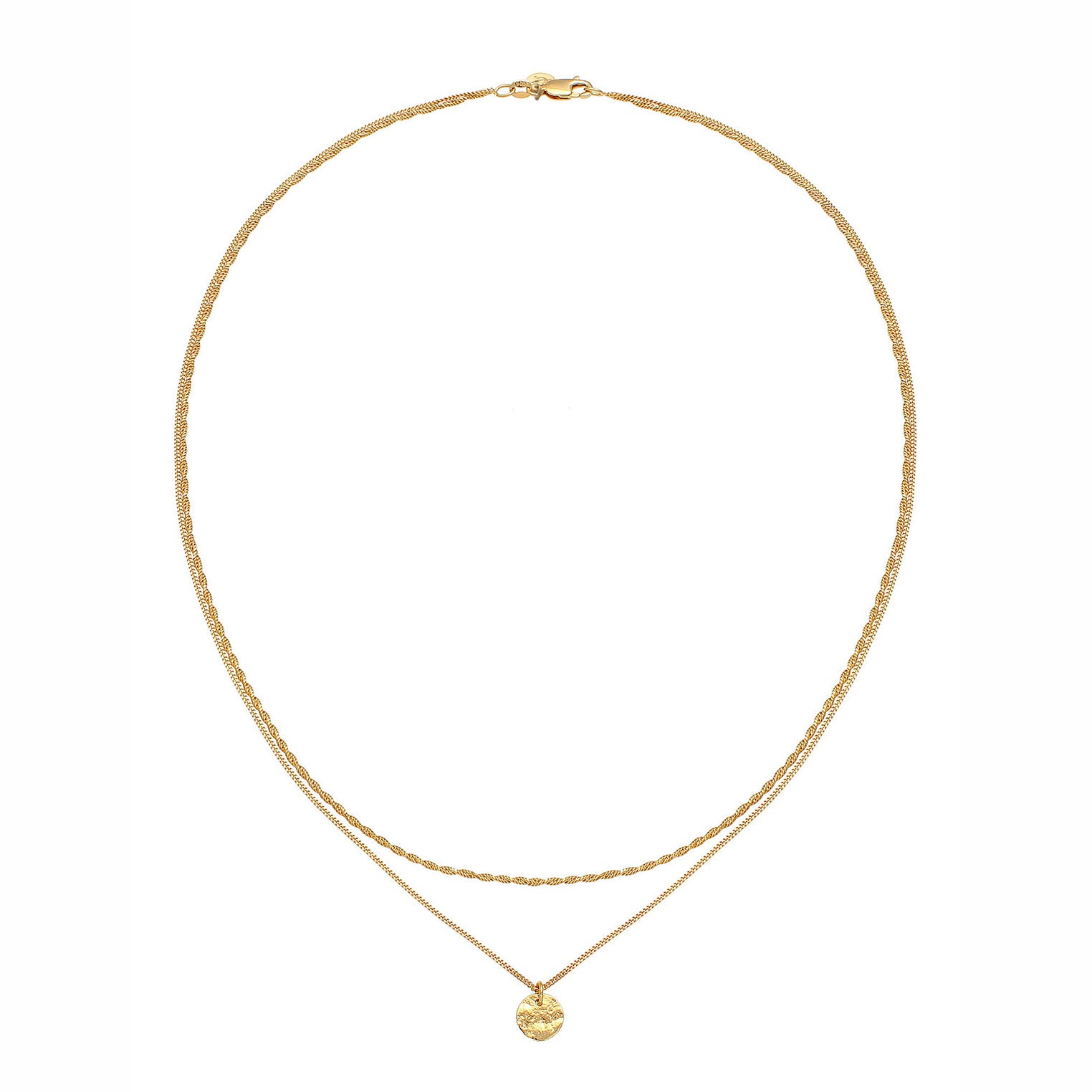 Gold - Elli PREMIUM | Layer-Halskette | 925 Sterling Silber vergoldet