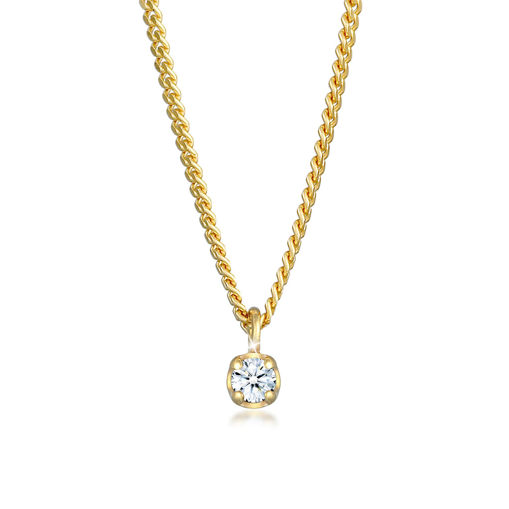 Gold - Elli DIAMONDS | Halskette | Diamant (Weiß, 0,03 ct) | 375 Gelbgold