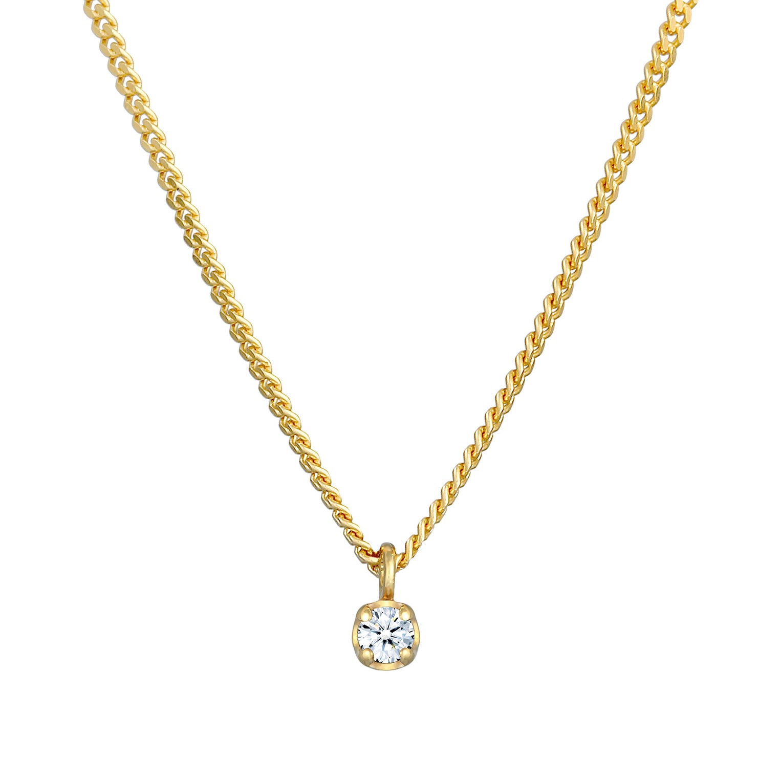 Gold - Elli DIAMONDS | Halskette | Diamant ( Weiß, 0,03 ct ) | 375 Gelbgold