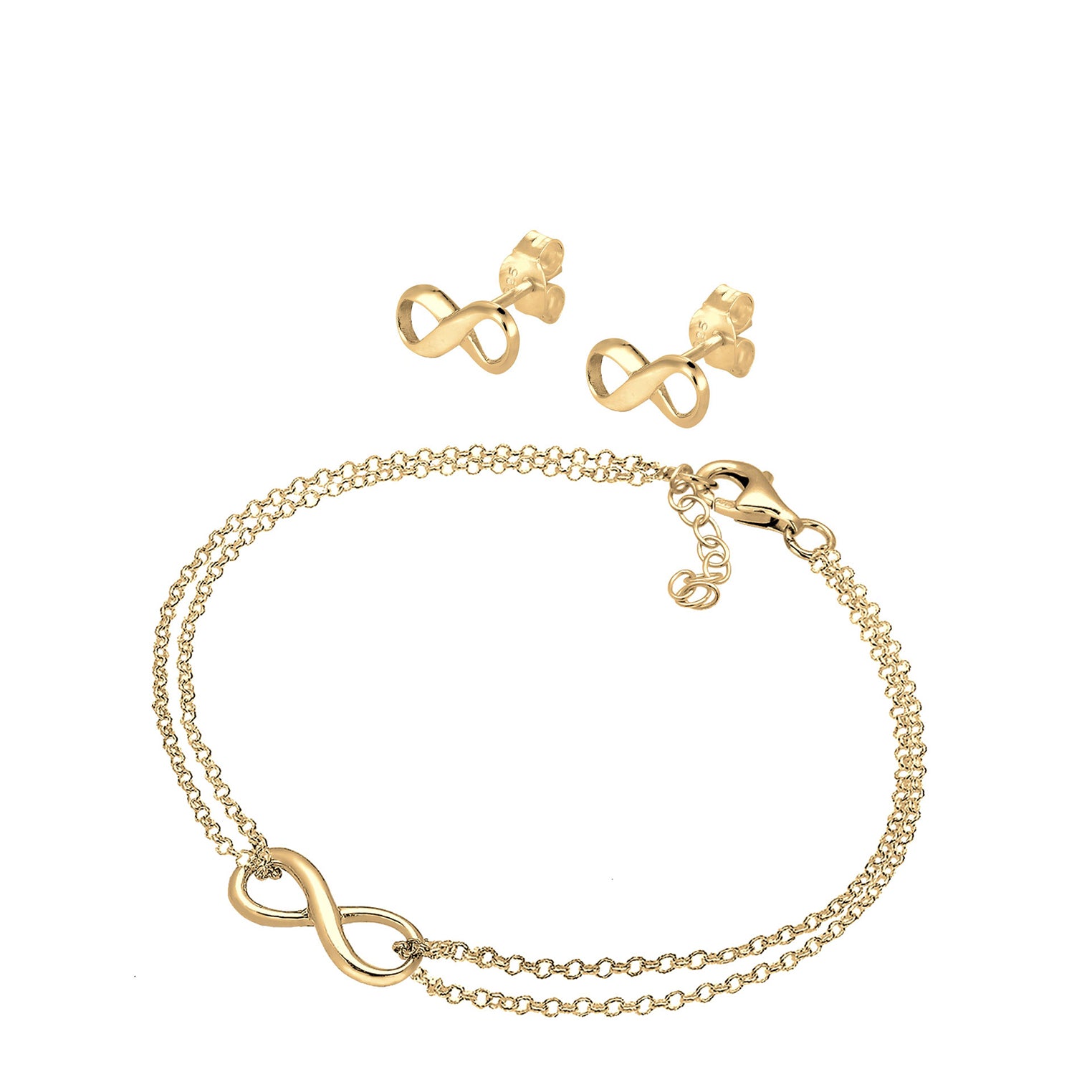 Gold - Elli | Schmuckset  Infinity | 925 Sterling Silber vergoldet